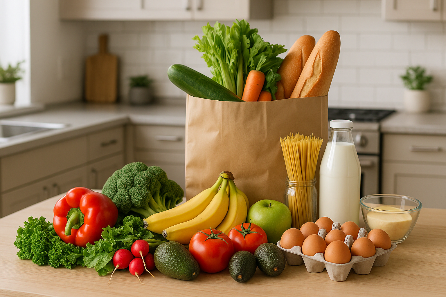 Fresh groceries and ingredients